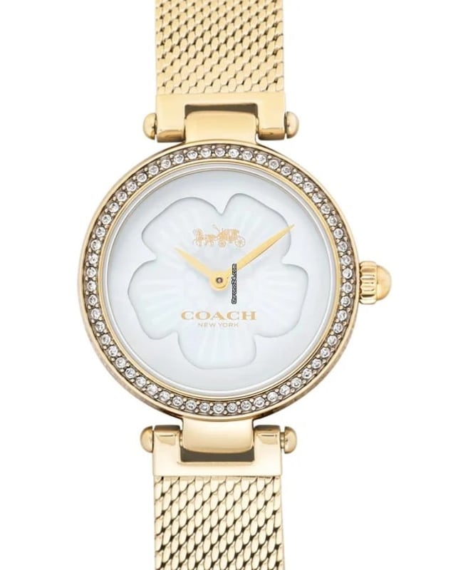 Coach Mother of Pearl Dial Gold Steel Women’s Watch 14503512 14503512