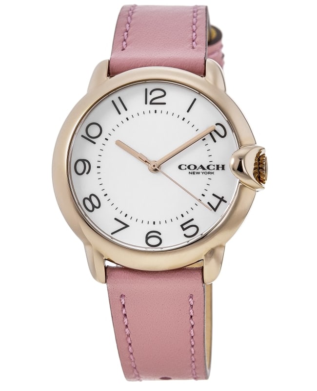 Coach Arden White Dial Leather Strap Women's Watch 14503608