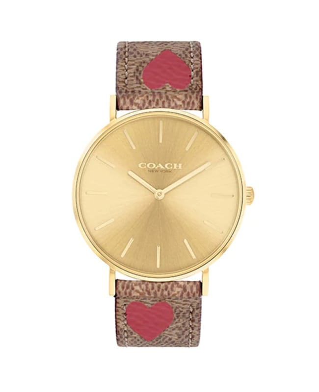 Women’s Coach Perry watch Coach Perry Black Dial Black Leather Strap Watch for Women main image 4