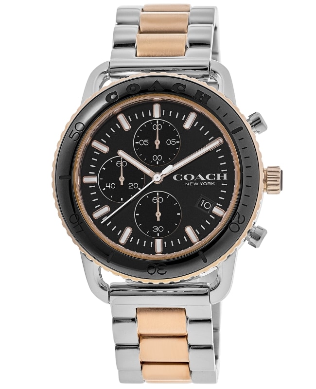 Coach Cruiser Black Chronograph Dial Two-Tone Steel Men's Coach Cruiser Black Chronograph Dial Two-Tone Steel Men's