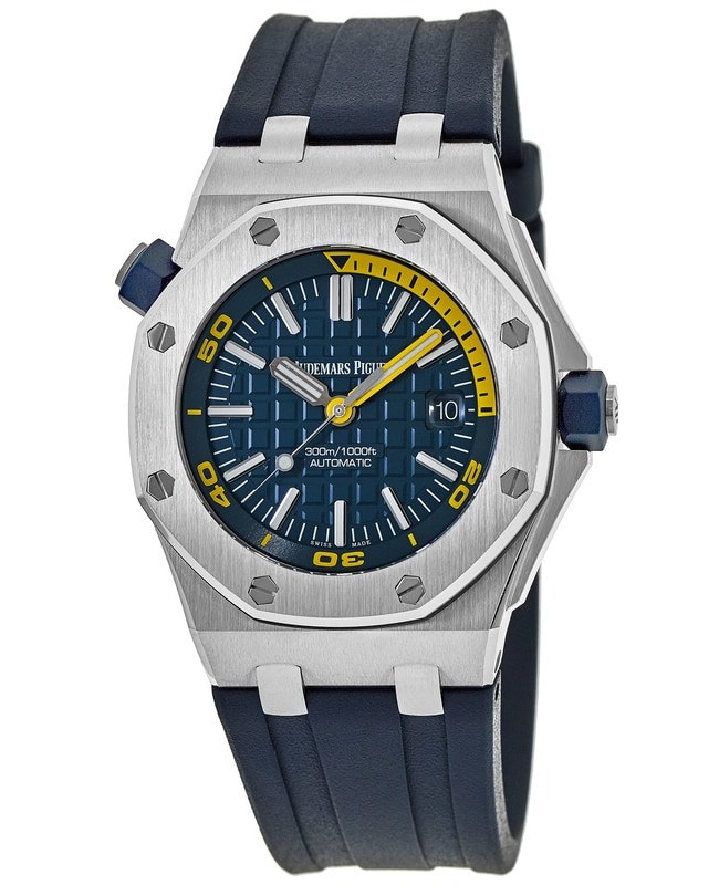 Audemars Piguet Royal Oak Offshore Automatic Blue Dial Blue Rubber Strap Men's Watch 15710ST.OO.A027CA.01
