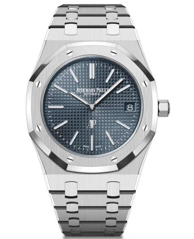 Audemars Piguet Royal Oak Jumbo Extra-Thin 50th Anniversary Blue Dial Stainless Steel Men's Watch 16202ST.OO.1240ST.01
