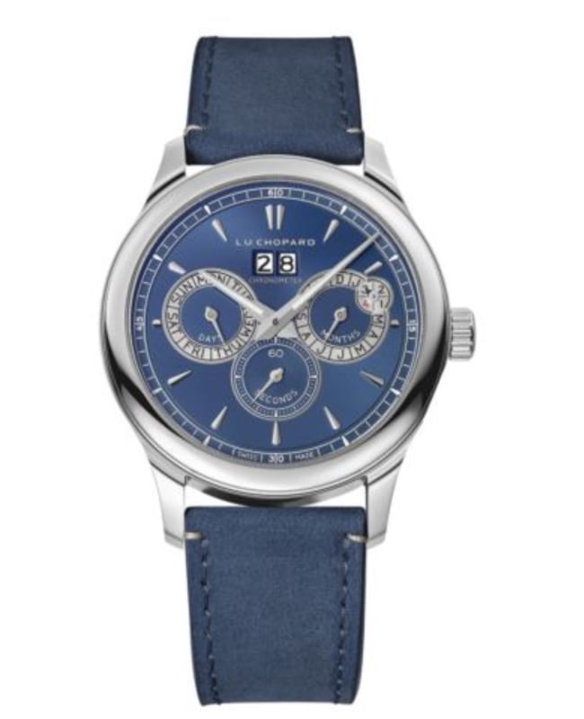 Chopard L.U.C Perpetual Twin Blue Dial  Leather Strap Men’s Watch 168561-3003 168561-3003