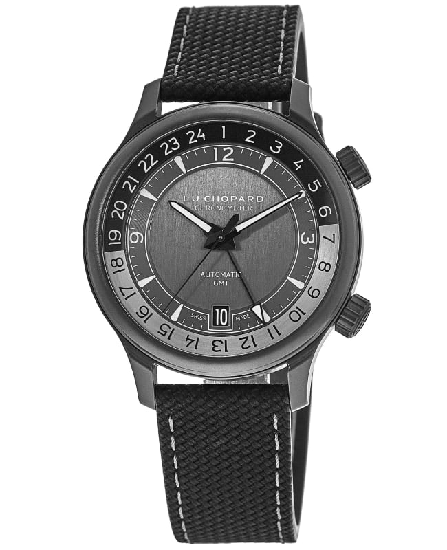 Chopard L.U.C GMT One Limited Edition Black Dial Rubber Strap Men’s Watch 168579-3004 168579-3004