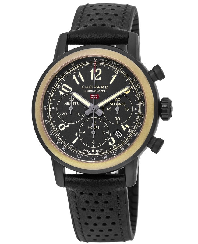 Chopard Mille Miglia 2020 Race Edition Black Chronograph Dial Black Leather Strap Men’s Watch 168589-6002 168589-6002