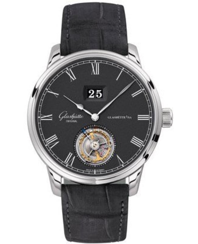 Glashutte Original Senator Tourbillon Grey Dial Grey Leather Strap Men’s Watch 1-94-03-04-04-04 1-94-03-04-04-04