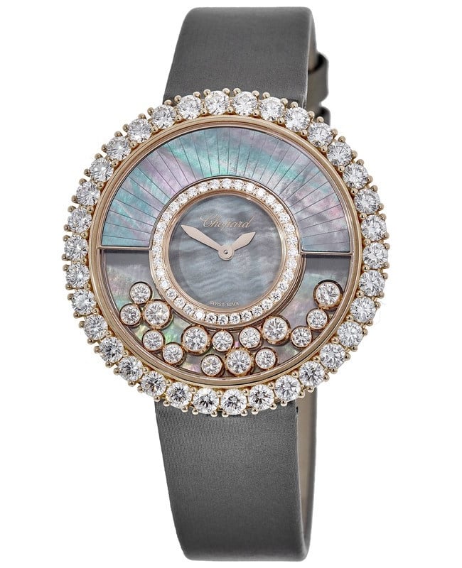 Chopard Happy Diamonds Black Mother of Pearl Dial Leather Strap Women’s Watch 204035-5001 204035-5001