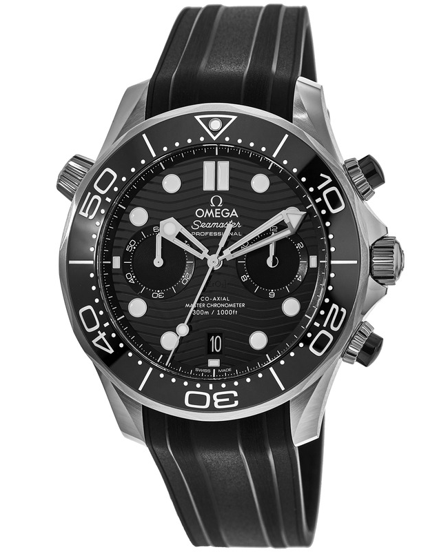 Omega Seamaster 300 Master Co-Axial Chronometer Chronograph Black Dial Black Rubber Strap Men’s Watch 210.32.44.51.01.001 210.32.44.51.01.001