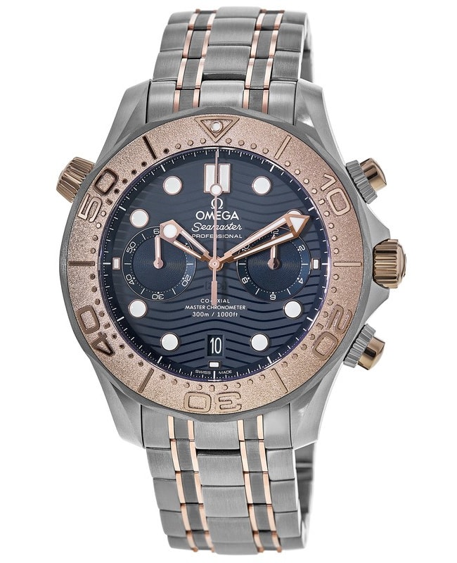 Omega Seamaster Diver 300 M Co-Axial Chronograph Blue Dial Titanium & Gold Men’s Watch 210.60.44.51.03.001 210.60.44.51.03.001