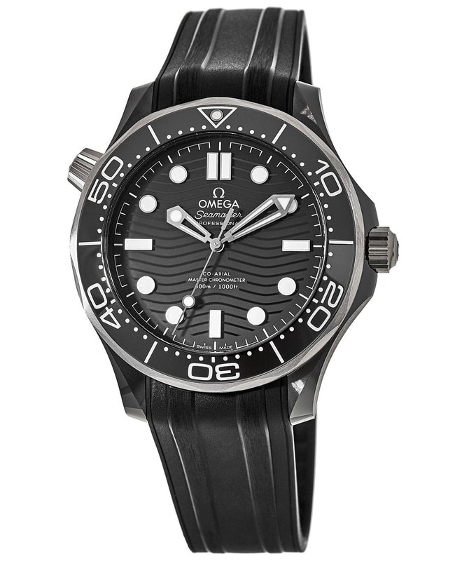 Omega Seamaster Diver 300 M Titanium Black Ceramic Case Rubber Strap Men’s Watch 210.92.44.20.01.001 210.92.44.20.01.001