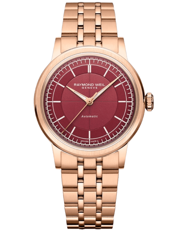 Raymond Weil Millesime Automatic Burgundy Dial Steel Women's Watch 2125-P5-45001