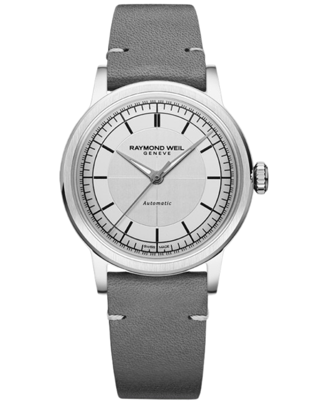 Raymond Weil Millesime Automatic Silver Dial Grey Leather Strap Women's Watch 2125-STC-65001