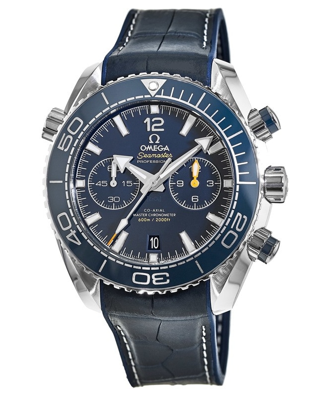 Omega Seamaster Planet Ocean 600M Chronograph 45.5mm Blue Dial Leather Strap Men’s Watch 215.33.46.51.03.001 215.33.46.51.03.001