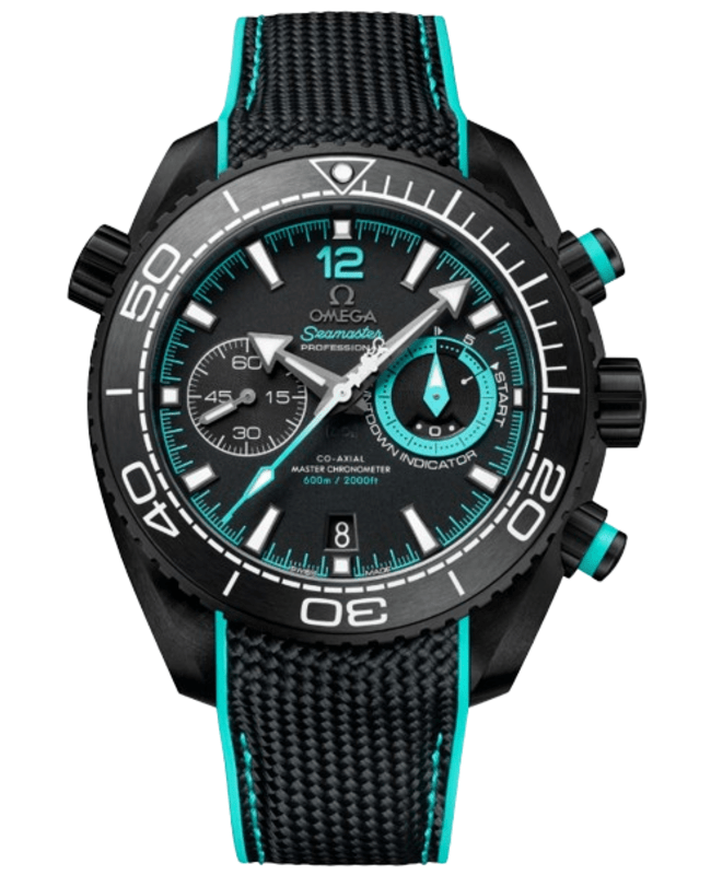 Omega Seamaster Planet Ocean 600M 45.5mm Automatic Chronograph ETNZ Deep Black Rubber Strap Men's Watch 215.92.46.51.01.003