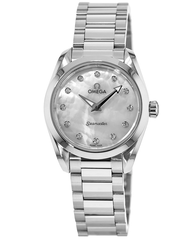 Omega Seamaster Aqua Terra 150M Quartz 28 MM Mother of Pearl Diamond Dial Stainless Steel Women’s Watch 220.10.28.60.55.001 220.10.28.60.55.001