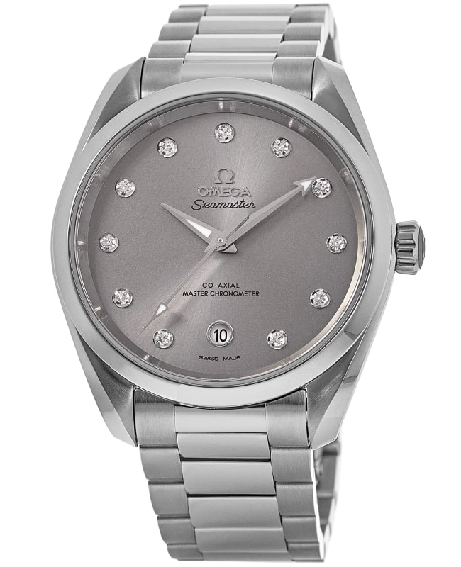Omega Seamaster Aqua Terra Grey Diamond Dial Stainless Steel Women's Watch 220.10.38.20.56.001