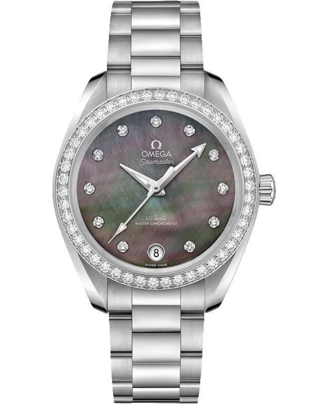 Omega Seamaster Aqua Terra 150m Master Co-Axial Chronometer 34 MM Stainless Steel Diamond Mother of Pearl Women’s Watch 220.15.34.20.57.001 220.15.34.