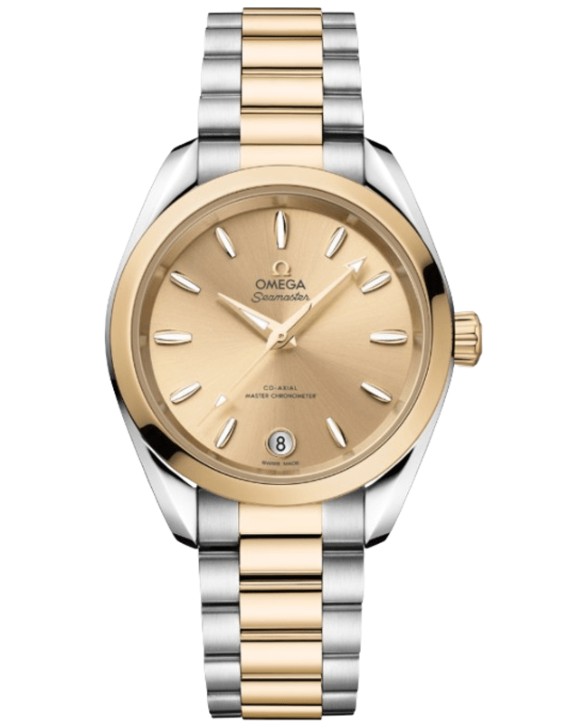 Omega Seamaster Aqua Terra Shades Automatic Chronometer Gold Dial Gold and Steel Womens Watch 22020342008001 22020342008001 Omega Seamaster Aqua Terra Shades Automatic Chronometer Gold Dial Gold and Steel Womens Watch 22020342008001 22020342008001