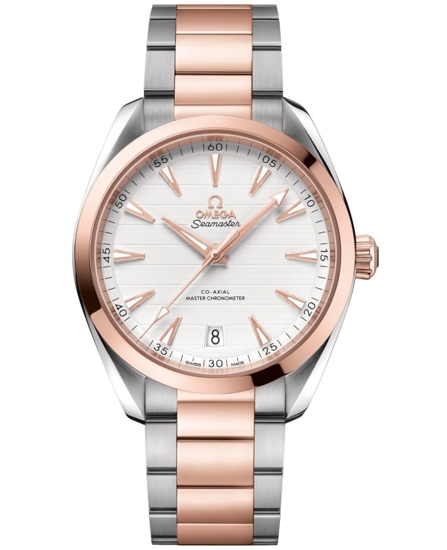 Omega Seamaster Aqua Terra 150m Master Co-Axial Silver Dial Two-Tone 18K Rose Gold & Stainless Steel Men's Watch 220.20.41.21.02.001