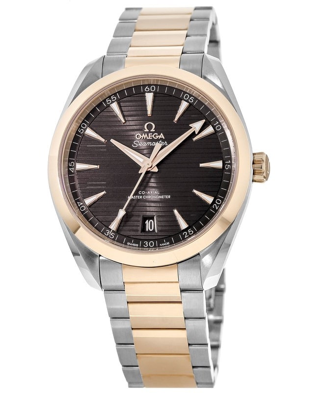 Omega Seamaster Aqua Terra 150m Master Co-Axial Grey Dial Two-Tone 18K Rose Gold & Stainless Steel Men's Watch 220.20.41.21.06.001