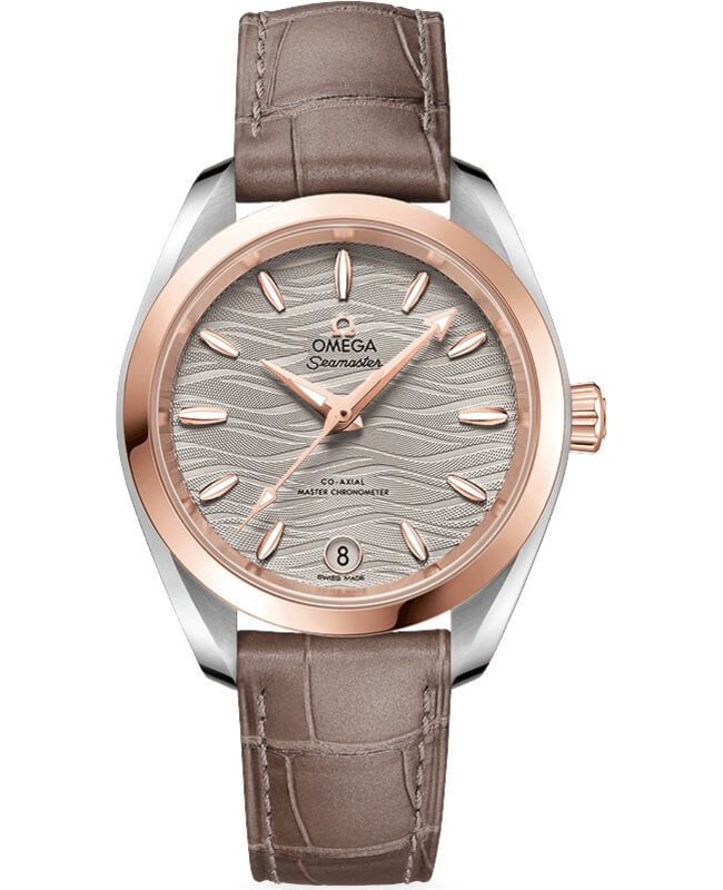 Omega Seamaster Aqua Terra 150m Master Co-Axial Chronometer 34 MM Grey Dial Brown Leather Strap Women’s Watch 220.23.34.20.06.001 220.23.34.20.06.001