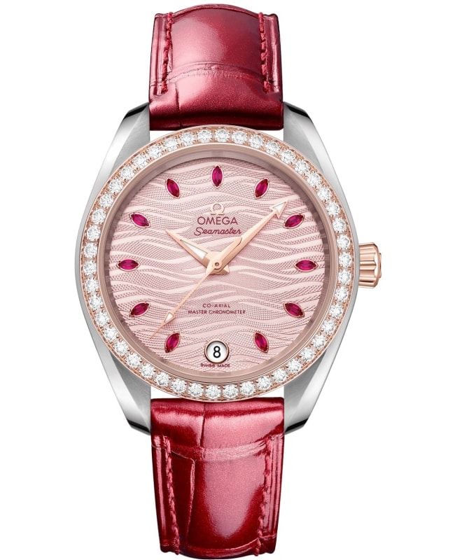 Omega Seamaster Aqua Terra 150m Master Co-Axial Pink Dial Leather Strap Women’s Watch 220.28.34.20.60.001 220.28.34.20.60.001