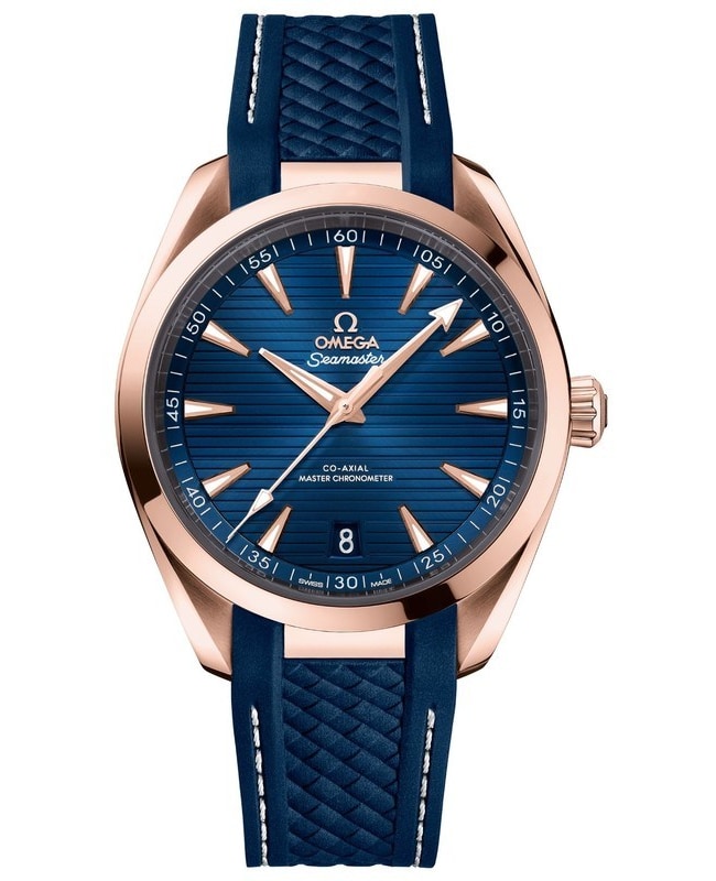 Omega Seamaster Aqua Terra 150m Master Co-Axial Chronometer 41 MM Blue Dial Blue Rubber Strap Men’s Watch 220.52.41.21.03.001 220.52.41.21.03.001