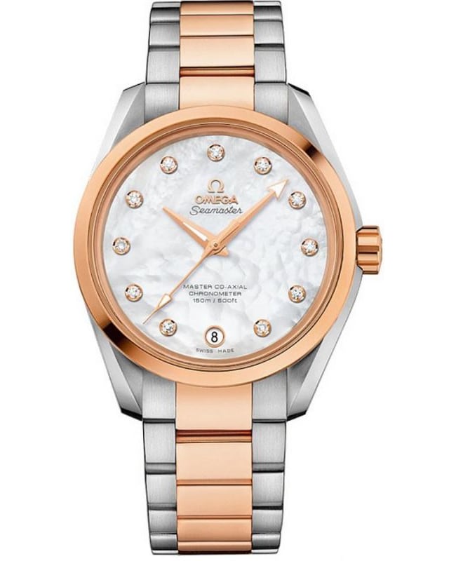 Omega Seamaster Aqua Terra 150m Master Co-Axial 18kt Gold & Steel Diamond Dial  Women’s Watch 231.20.39.21.55.003 231.20.39.21.55.003