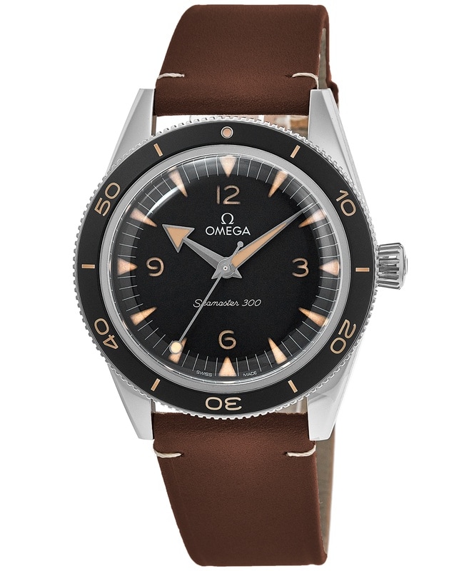 Omega Seamaster Diver 300m Co-Axial Master Chronometer 41mm Black Dial Leather Strap Men’s Watch 234.32.41.21.01.001 234.32.41.21.01.001