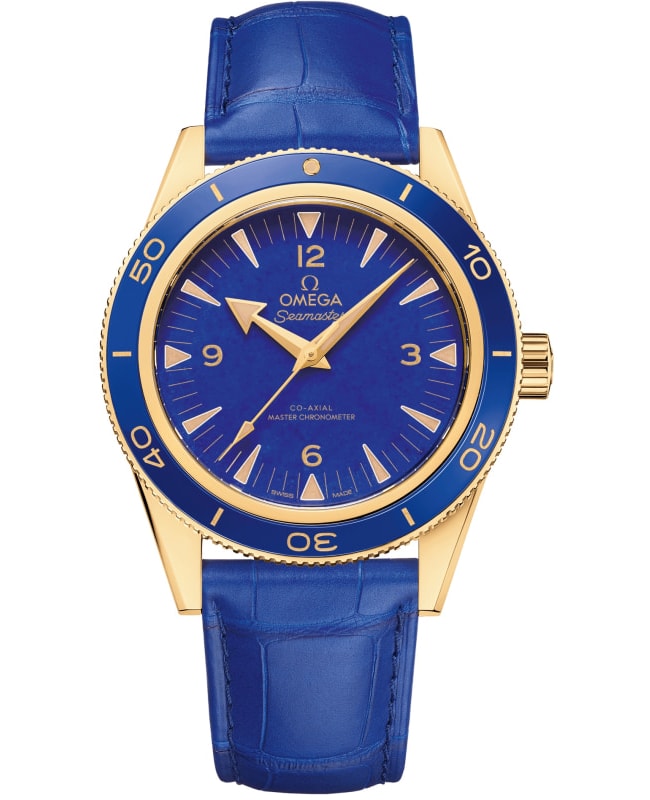 Omega Seamaster Chronometer 41mm Blue Dial Leather Strap Mens Watch 23463412199002 23463412199002