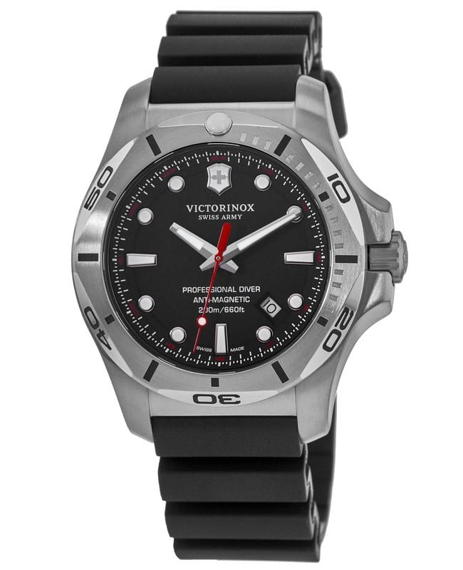 Victorinox Swiss Army I.N.O.X. Professional Diver Black Dial Rubber Strap Men’s Watch 241733.1 241733.1