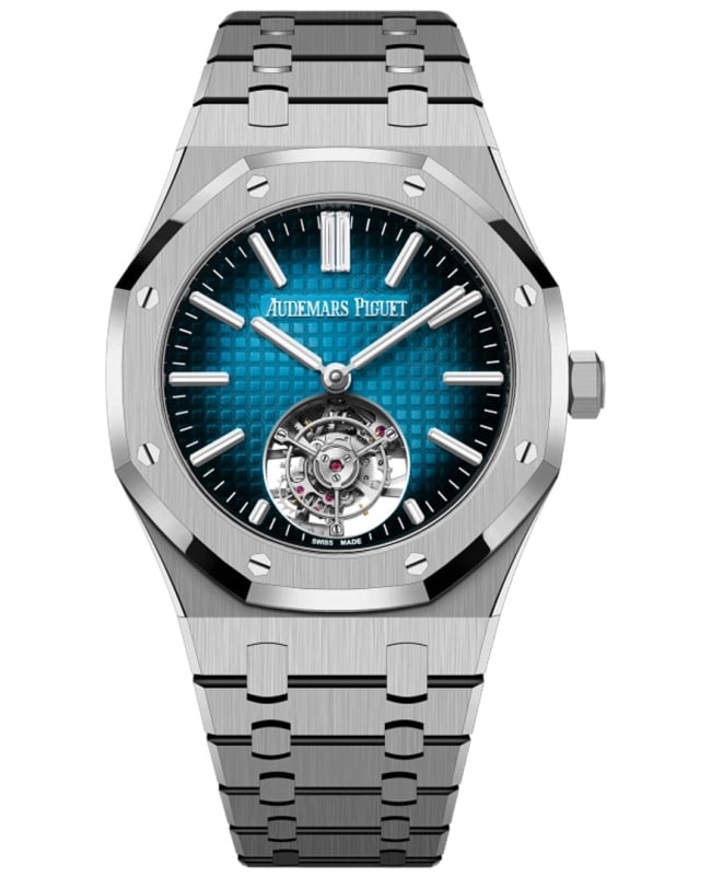 Audemars Piguet Royal Oak Selfwinding Flying Tourbillon Limited Edition of 50 Smoked Blue-Green Dial Titanium Men's Watch 26730TI.OO.1320TI.04