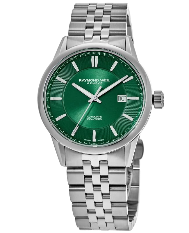 Raymond Weil Freelancer Automatic Date Green Dial Steel Men's Watch 2731-ST-52001