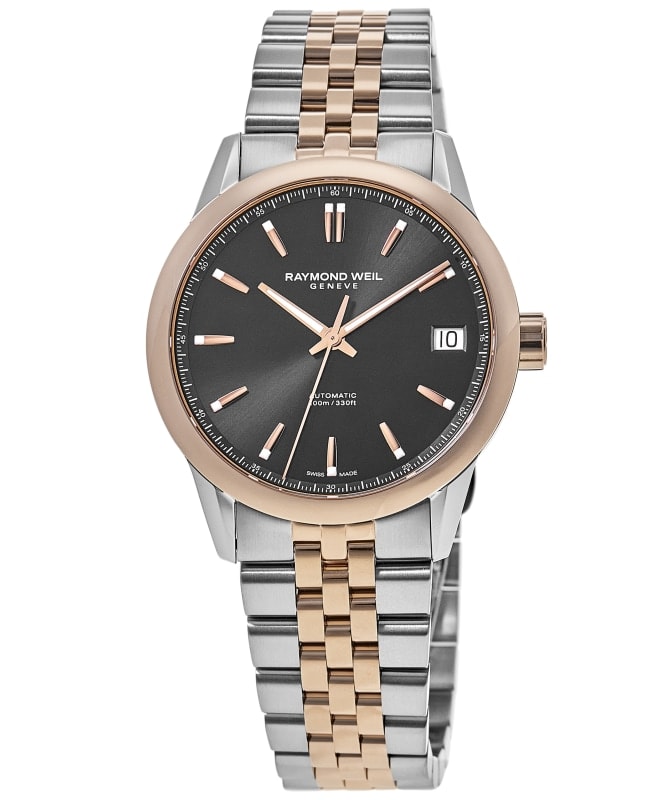 Raymond Weil Freelancer Automatic Date Black Dial Two-Tone Rose Gold PVD Steel Men's Watch 2741-SP5-20001
