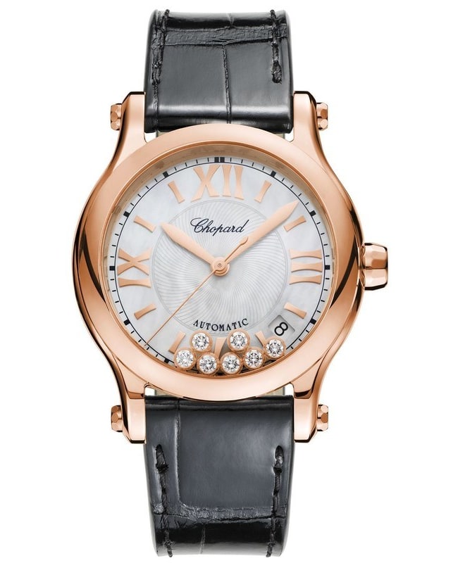 Chopard Happy Sport Medium Automatic 36mm Mother of Pearl Leather Strap Women’s Watch 274808-5008 274808-5008