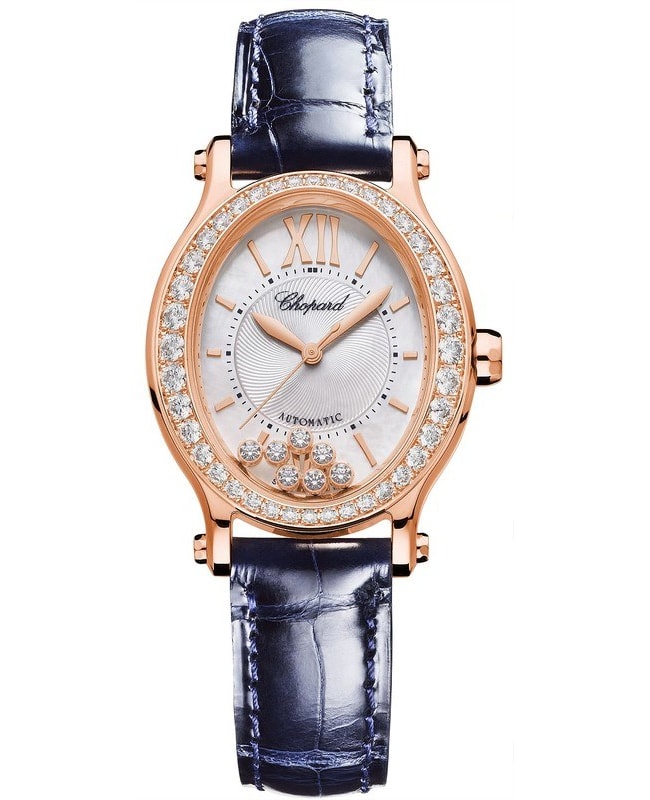 Chopard Happy Sport White Leather Strap Women’s Watch 275362-5002 275362-5002