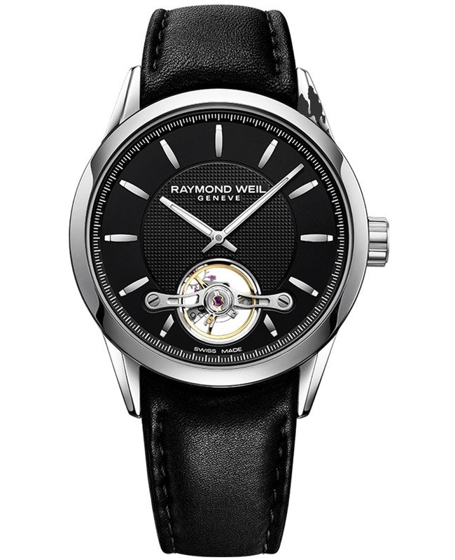 Raymond Weil Freelancer Automatic Black Dial Black Leather Strap Men’s Watch 2780-STC-20001 2780-STC-20001