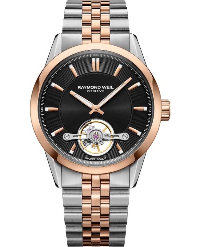 Raymond Weil Freelancer Automatic Open Heart Black Dial Two-Tone Stainless Steel Men's Watch 2781-SP5-20051