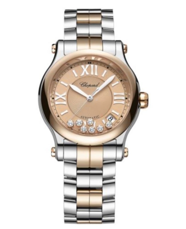 Chopard Happy Sport Medium Automatic 36mm Rose Gold Dial Steel Women’s Watch 278559-6019 278559-6019