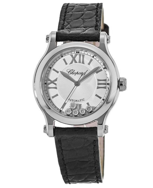 Chopard Happy Sport 30mm Floating Diamonds Automatic Leather Strap Women’s Watch 278573-3011 278573-3011