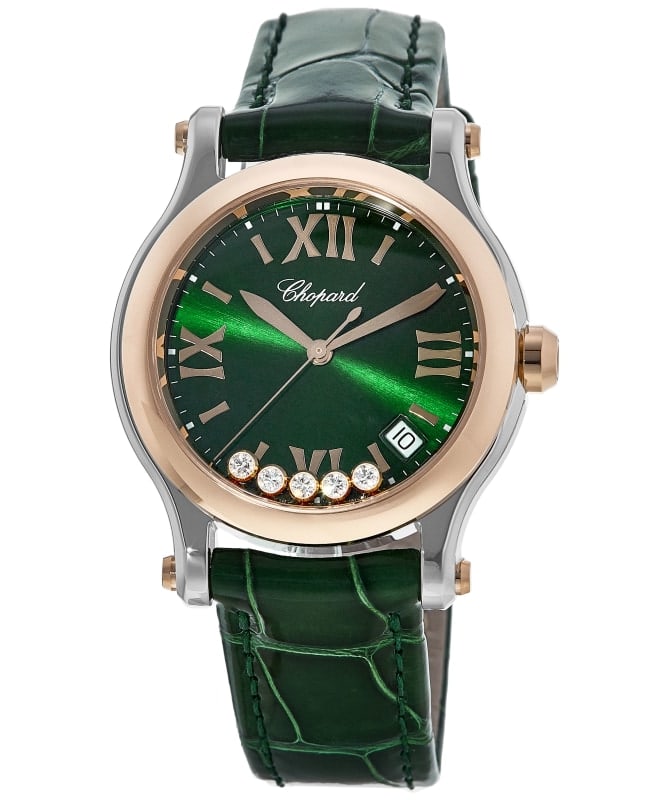 Chopard Happy Sport Round 36mm Green Diamond Dial Gold Bezel Chopard Happy Sport Round 36mm Green Diamond Dial Gold Bezel