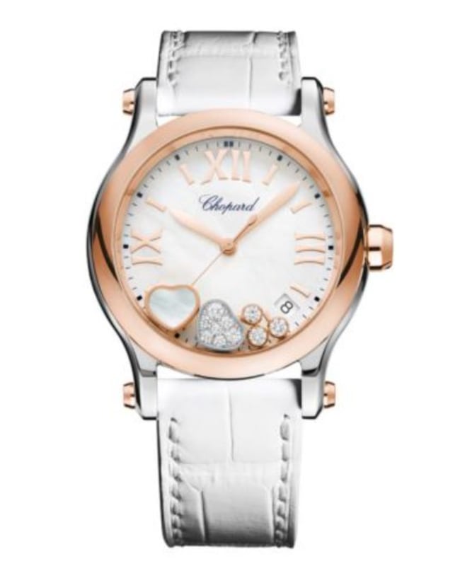 Chopard Happy Hearts Mother of Pearl Dial Leather Strap Women’s Watch 278582-6009 278582-6009