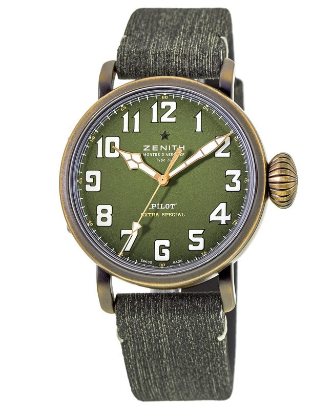 Zenith Pilot Type 20 Adventure Brownze Case Green Dial Men’s Watch 29.2430.679/63.I001 29.2430.679/63.I001