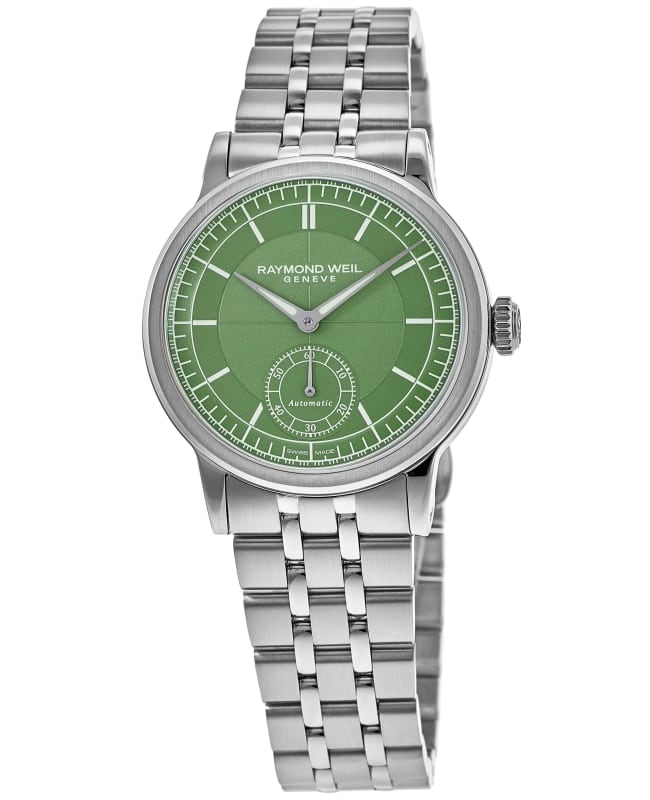 Raymond Weil Millesime Automatic Small Seconds Green Dial Steel Men's Watch 2930-ST-52001