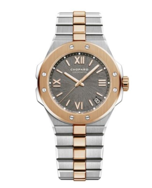 Chopard Alpine Eagle Large 41 Automatic Grey Dial 18K Rose Gold and Steel Men's Watch 298600-6001