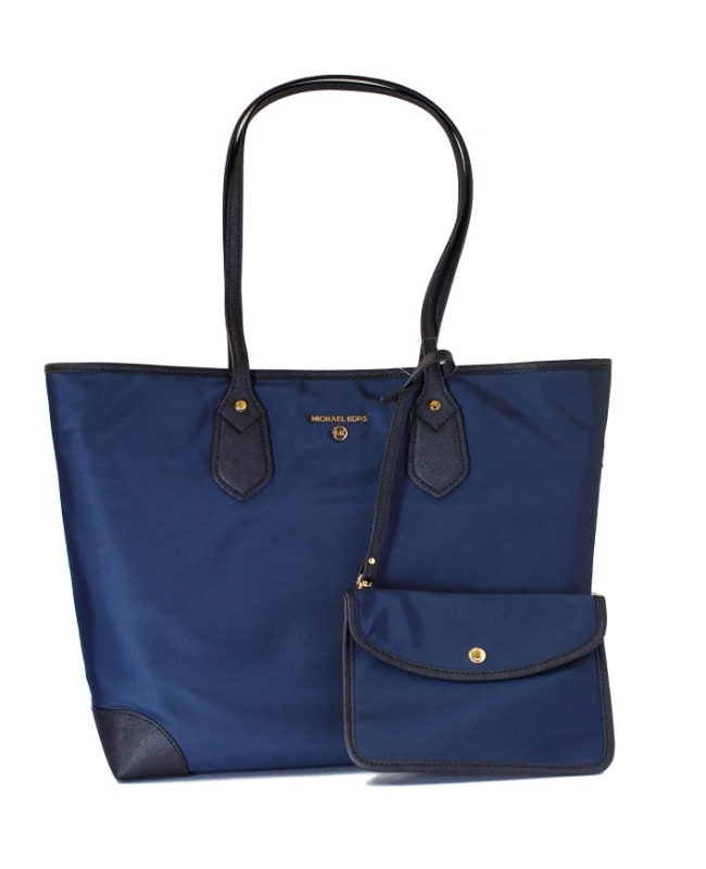 Michael Kors Ladies Eva Large Navy Nylon Gabardine Tote Bag 30H9GV0T3C-407 30H9GV0T3C-407