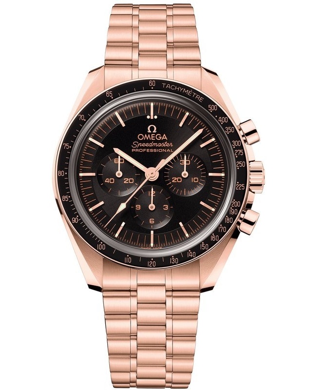 Omega Speedmaster Moonwatch Professional Chronograph Black Dial 18k Rose Gold Men's Watch 310.60.42.50.01.001