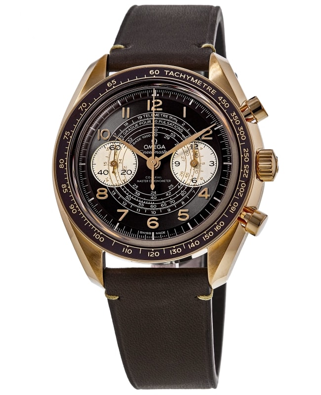 Omega Speedmaster Chronoscope Co-Axial Master Chronometer Chronograph 43 mm Brown Dial Leather Strap Men's Watch 329.92.43.51.10.001