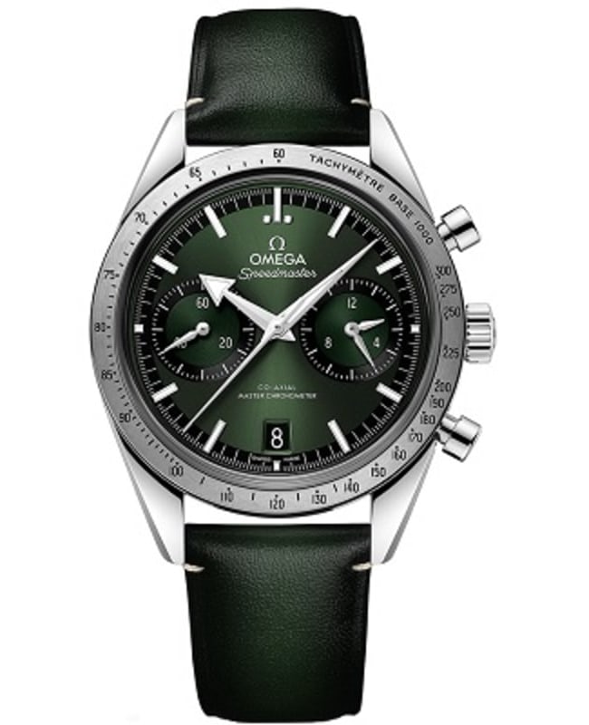 Omega Speedmaster Green Dial Leather Strap Men's Watch 332.12.41.51.10.001