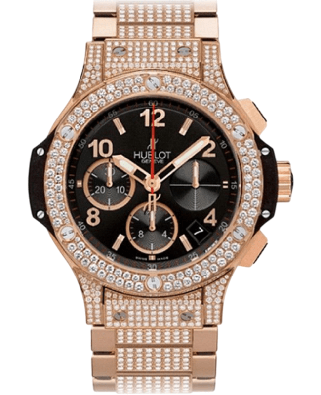 Hublot Big Bang 41mm Chronograph Diamond Black Dial Rose Gold Men's Watch 341.PX.1223.PX.2704 341.PX.1223.PX.2704